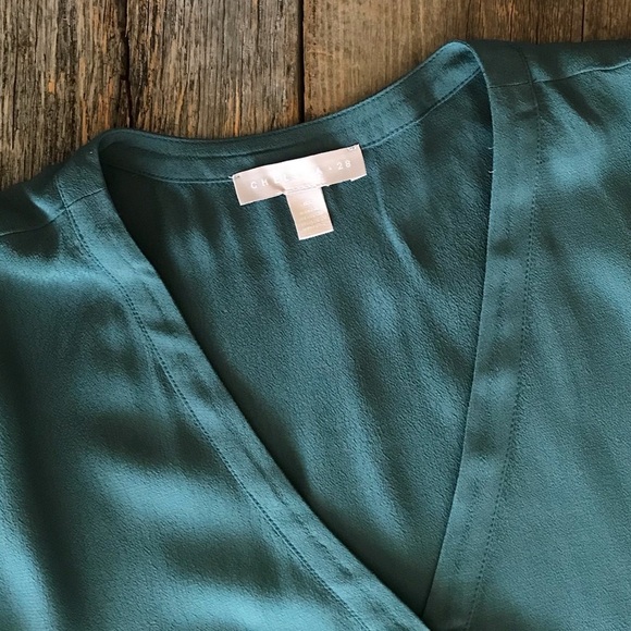 Chelsea28 Ruffle Sleeve V-Neck Top Teal Size Medium - Picture 10 of 12